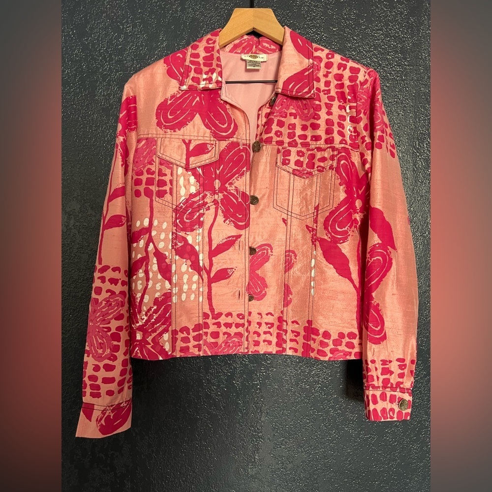Vintage Sandy Starkman Pink Silk Jacket